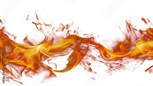 Foto Abstract fire flame wave isolated on a white background for creative design proj