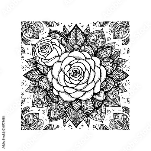 Rose Mandala vector art design