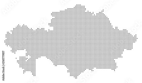 Black Dot Kazakhstan Map Asian Country