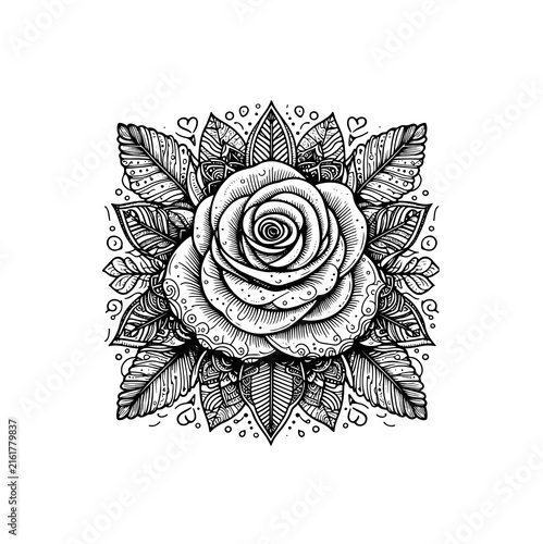 Rose Mandala vector art design