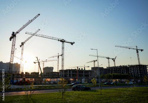 Konstfotografi Construction crane on building construction