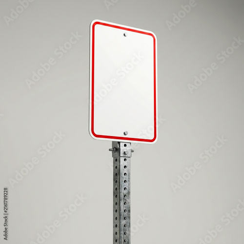 Roadside Advertising Signboard with Blank White Panel