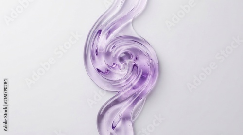 Circular purple translucent gel texture on white