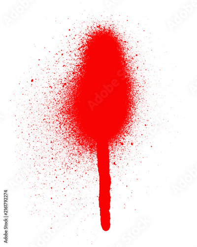 Isolated bright red spray paint splatter texture on a white background transparent background
