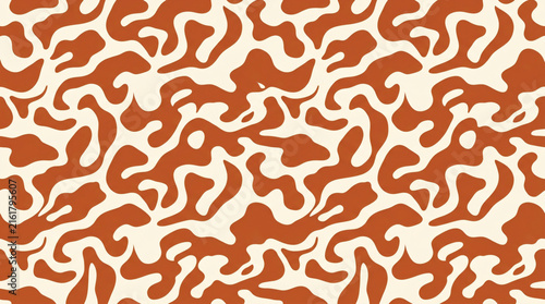 Terracotta Abstract Wavy Seamless Pattern Background