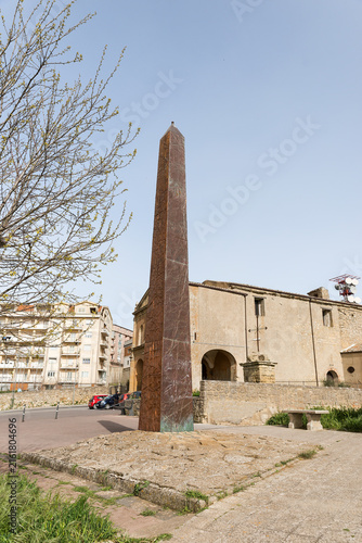 Cityscapes of The Obelisk of Enna Center of Sicily (Obelisco di Enna – Centro dalla Sicilia) in Enna Province, Sicily, Italy.