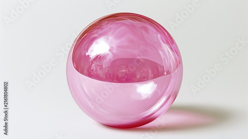 Soft Colours Pink Bubble on White Background - Photorealistic Image for Design Projects