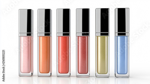 Rectangular Lip Gloss Bottle on White Background with Soft Colours
