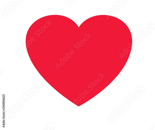 Red heart Icon isolated on white background. Love symbol. Vector illustration flat style