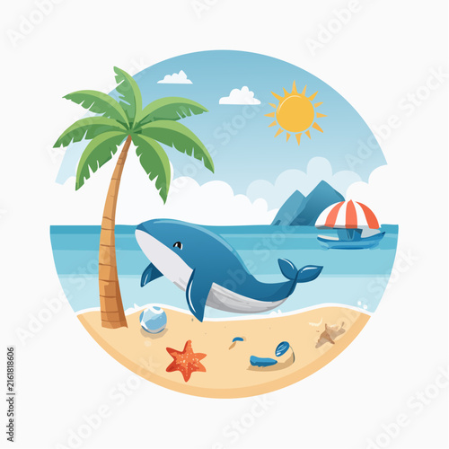 Tropical Summer Ocean Vector