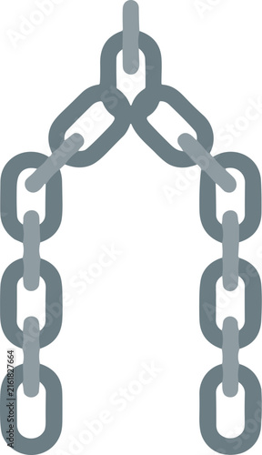 Metal Chain Arch Shape Isolated Transparent Background
