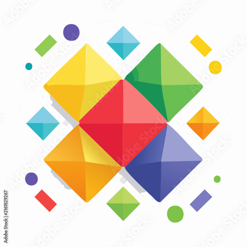 Bright Abstract Polygon Vector