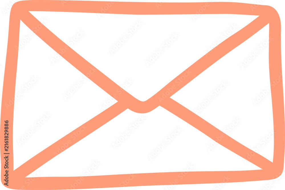 Naklejka premium Doodle Envelope Hand Drawn Icon