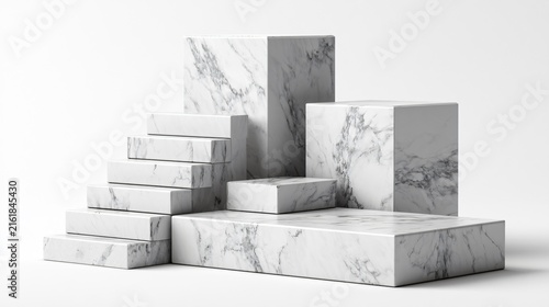 Luxurious White Marble Block Podium Steps for Professional Presentations