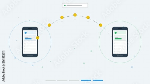 Mobile Money Transfer Between Two Phones Progress Animation
