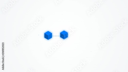 Blockchain Network Nodes Connecting Chain Formation Animation