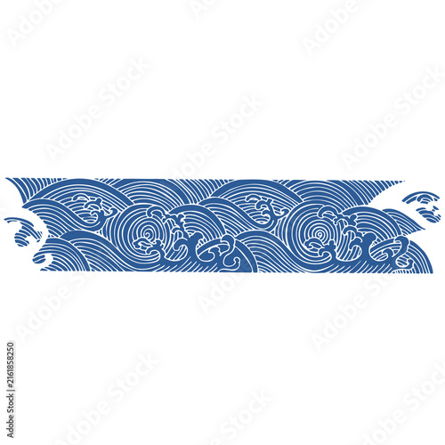 Traditional Chinese Wave Pattern Decorative Border for Packaging Textile and Interior Design