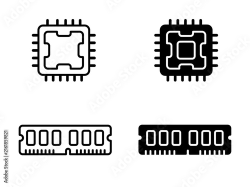 Central processing unit cpu and random access memory ram stick hardware