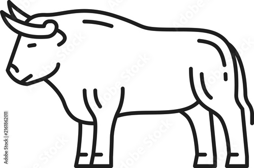 Cow bull buffalo farm cow ox, taurus sign isolated