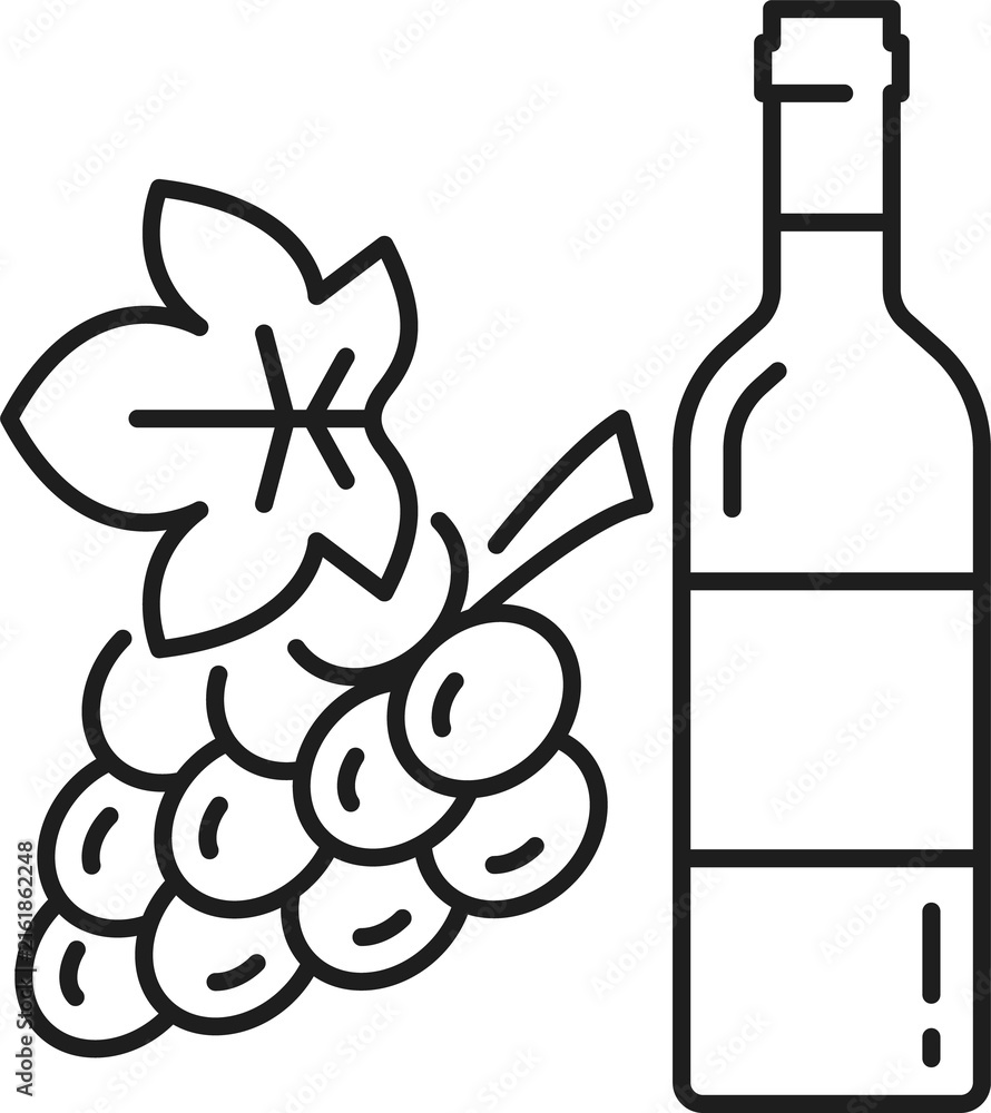 Naklejka premium Elite Swiss wine in glass bottle winery drink icon