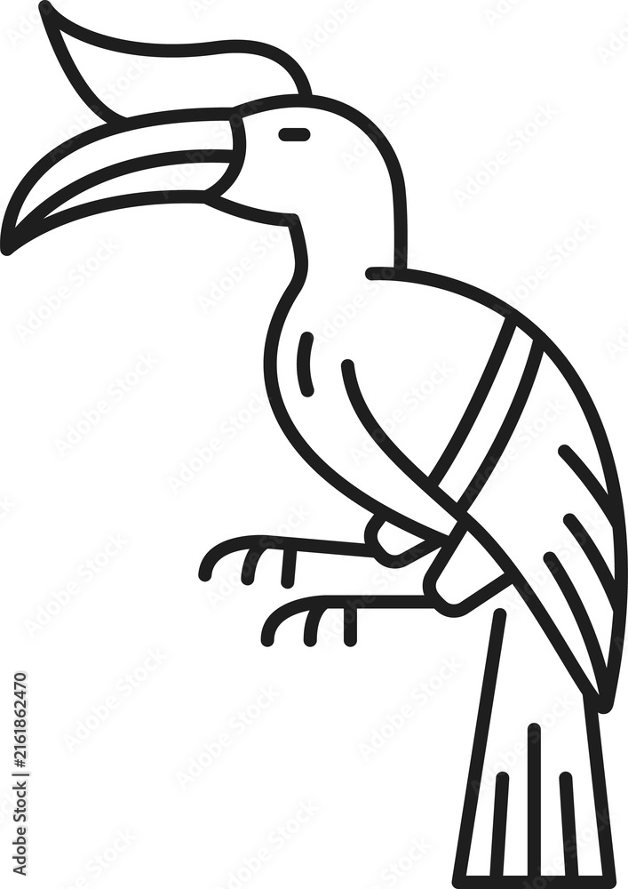 Naklejka premium Parrot exotic bird fowl isolated outline toucan