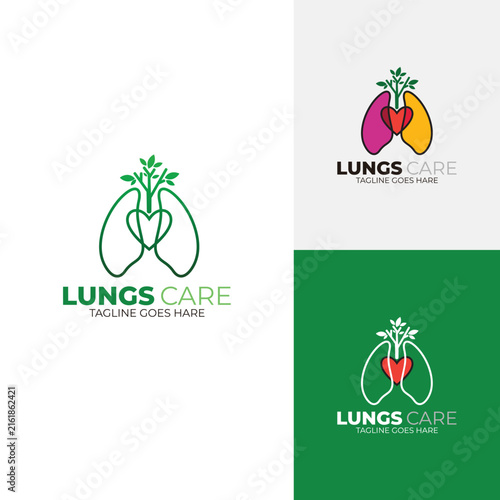 A logo featuring lungs and a heart in the center, symbolizing human anatomy.