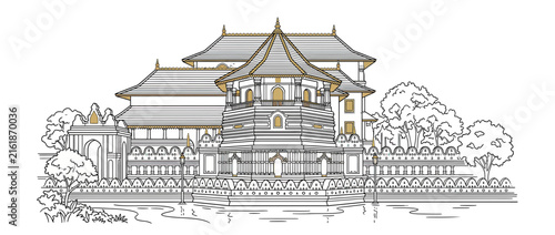 Ornate Traditional Building with Asian Architectural Style