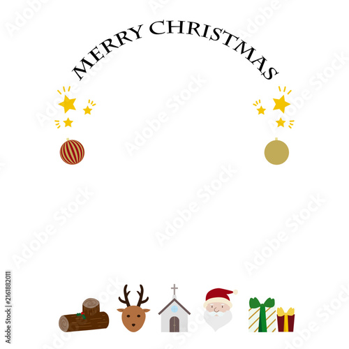 クリスマス　アーチ型背景フレーム