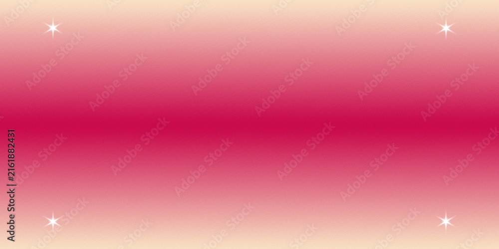 Fototapeta premium Grainy vibrant magenta pink and cream gradient background with sparkling stars in corners