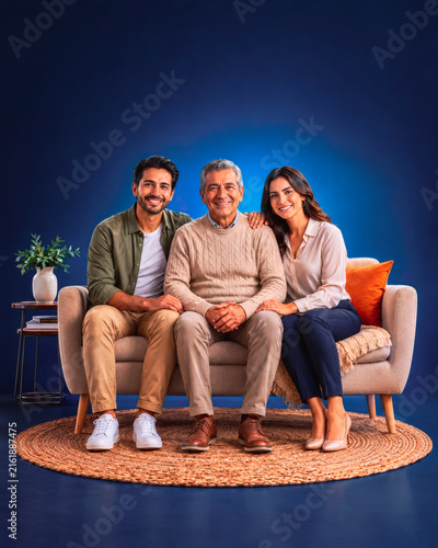 Happy family embracing together in a warm and loving outdoor moment