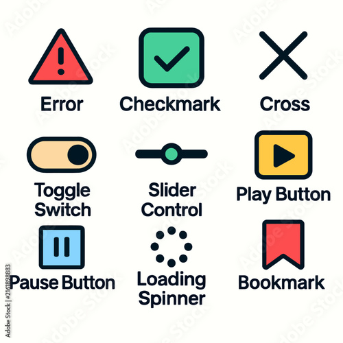 Set of Minimalist UI Icons for Web and App Design