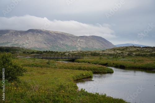 Canvastavla Natural geological phenomena in the surrounding area of ​​Thingvellir National Park in Iceland