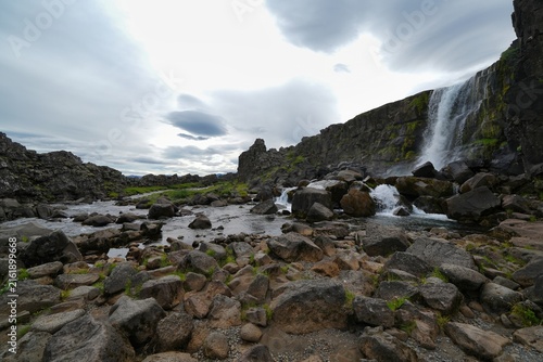 Konstfotografi Oxararfoss is a waterfall in Thingvellir National Park in Iceland