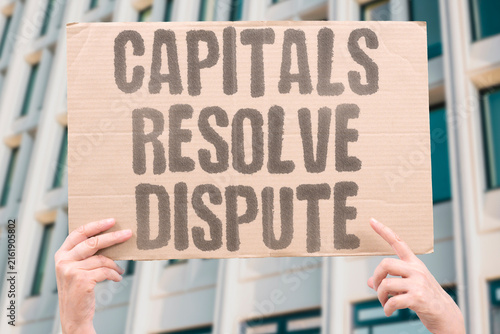 Canvas Print "capitals resolve dispute" The two major administrative centers finally settle their lingering disagreements