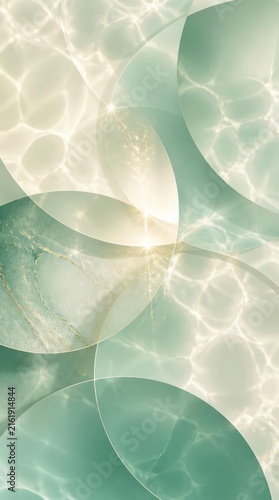 Abstract Green Marble Texture with Soft Light Patterns.
