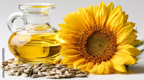 Vibrant Yellow Sunflower Blossom and Seeds Closeup
