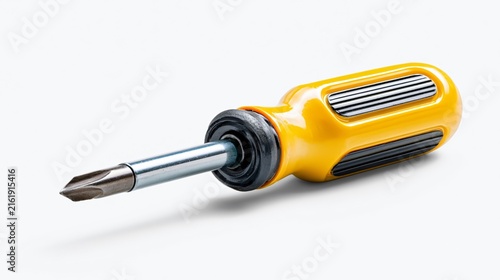 Closeup Plastic Screwdriver Tool Isolated on White Background