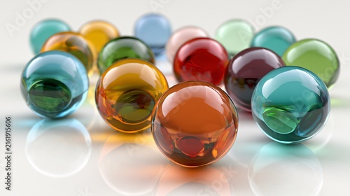 Colorful 3D Shiny Glass Orbs Collection