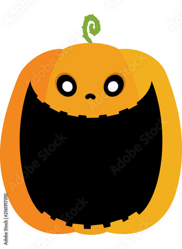 口を大きく開けたパンプキンのハロウィン素材