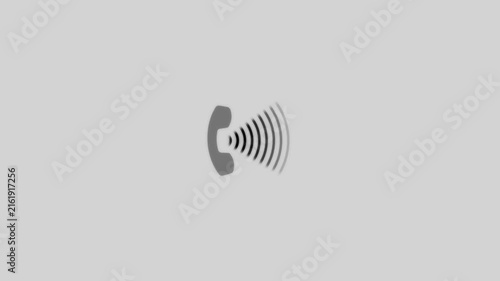 Animated phone call with pulsing sound waves for communication ui