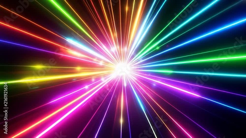 Rainbow Laser Beams with Bright Glowing Center