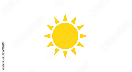 Bright smiling sun with rays icon