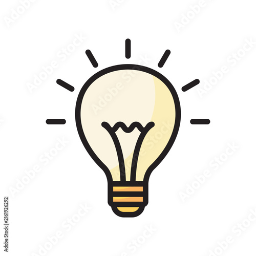 Light Bulb Line Color Icon