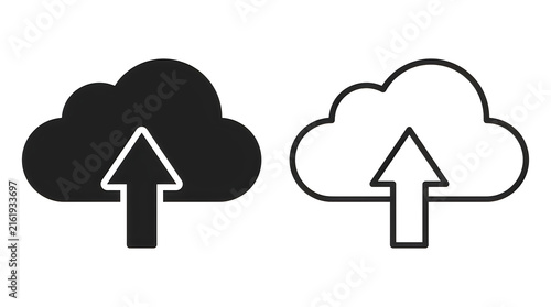 Obraz na płótnie Simple upload cloud icon with arrow