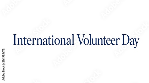 International Volunteer Day Text on White Background