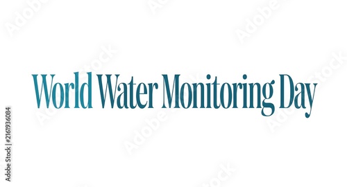World Water Monitoring Day Logo with Blue Text on White Background