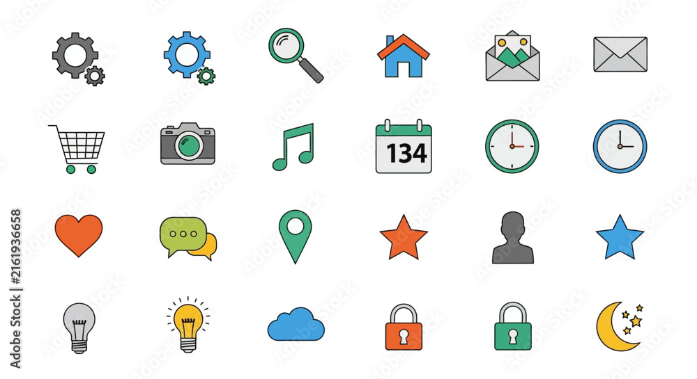 Fototapeta premium Modern UI Icons Set