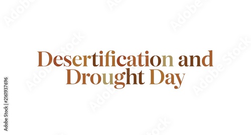 Desertification and Drought Day Text on White Background