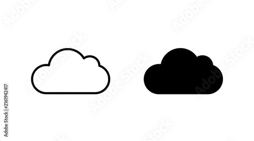 Simple black and white cloud icons