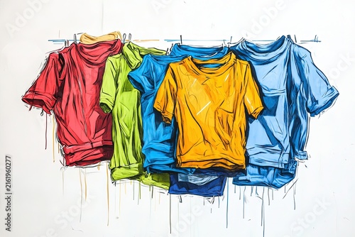 Donating clothes in continuous line art charity